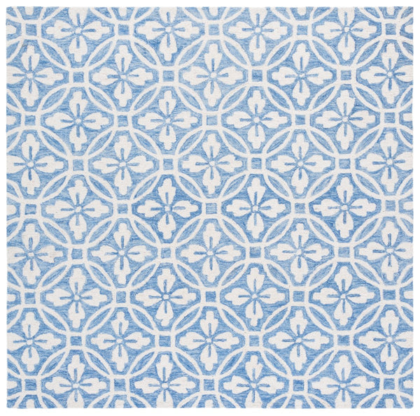 Safavieh Metro Handtufted Wool-cotton Blend Area Rug - Elegant Floral Motifs For Timeless Home Décor Ivory ,Blue 80% Wool 20% Cotton Met388m-8