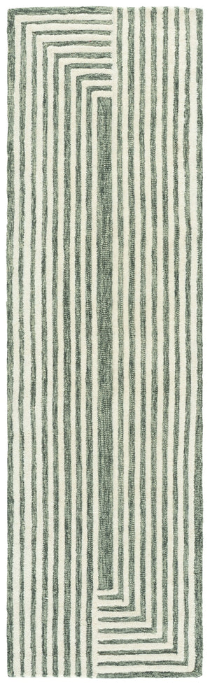 Safavieh Metro Hand-Tufted Geometric Green Ivory Rug — Wool-Cotton Blend, Durable Soft Pile For Living Rooms 8'-0" x 10'-0" MET389Y-8