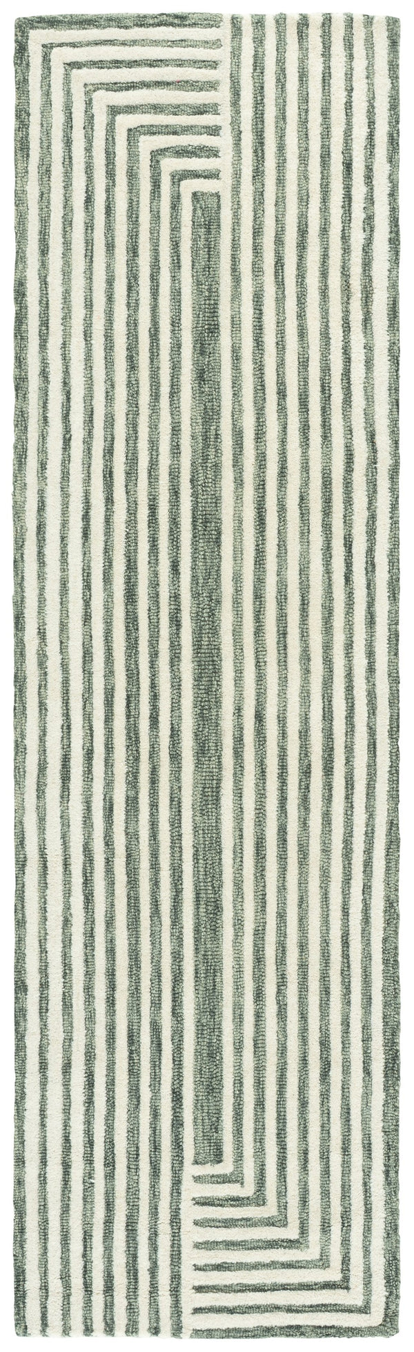 Safavieh Metro Hand-Tufted Geometric Green Ivory Rug — Wool-Cotton Blend, Durable Soft Pile For Living Rooms 8'-0" x 10'-0" MET389Y-8