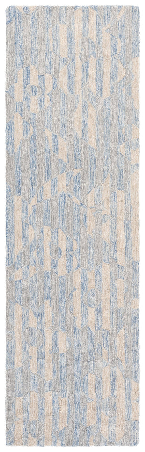 Safavieh Met390m Hand-Tufted Blue And Ivory Area Rug — Modern Wool-Cotton Square, Plush Low-Profile Durability 6'-0" x 6'-0" MET390M-6SQ