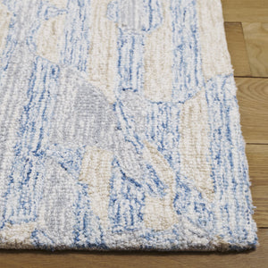 Safavieh Met390m Hand-Tufted Blue And Ivory Area Rug — Modern Wool-Cotton Square, Plush Low-Profile Durability 6'-0" x 6'-0" MET390M-6SQ