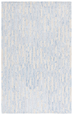 Safavieh Met390m Hand-Tufted Blue And Ivory Area Rug — Modern Wool-Cotton Square, Plush Low-Profile Durability 6'-0" x 6'-0" MET390M-6SQ