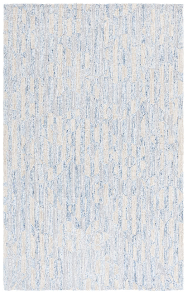 Safavieh Met390m Hand-Tufted Blue And Ivory Area Rug — Modern Wool-Cotton Square, Plush Low-Profile Durability 6'-0" x 6'-0" MET390M-6SQ