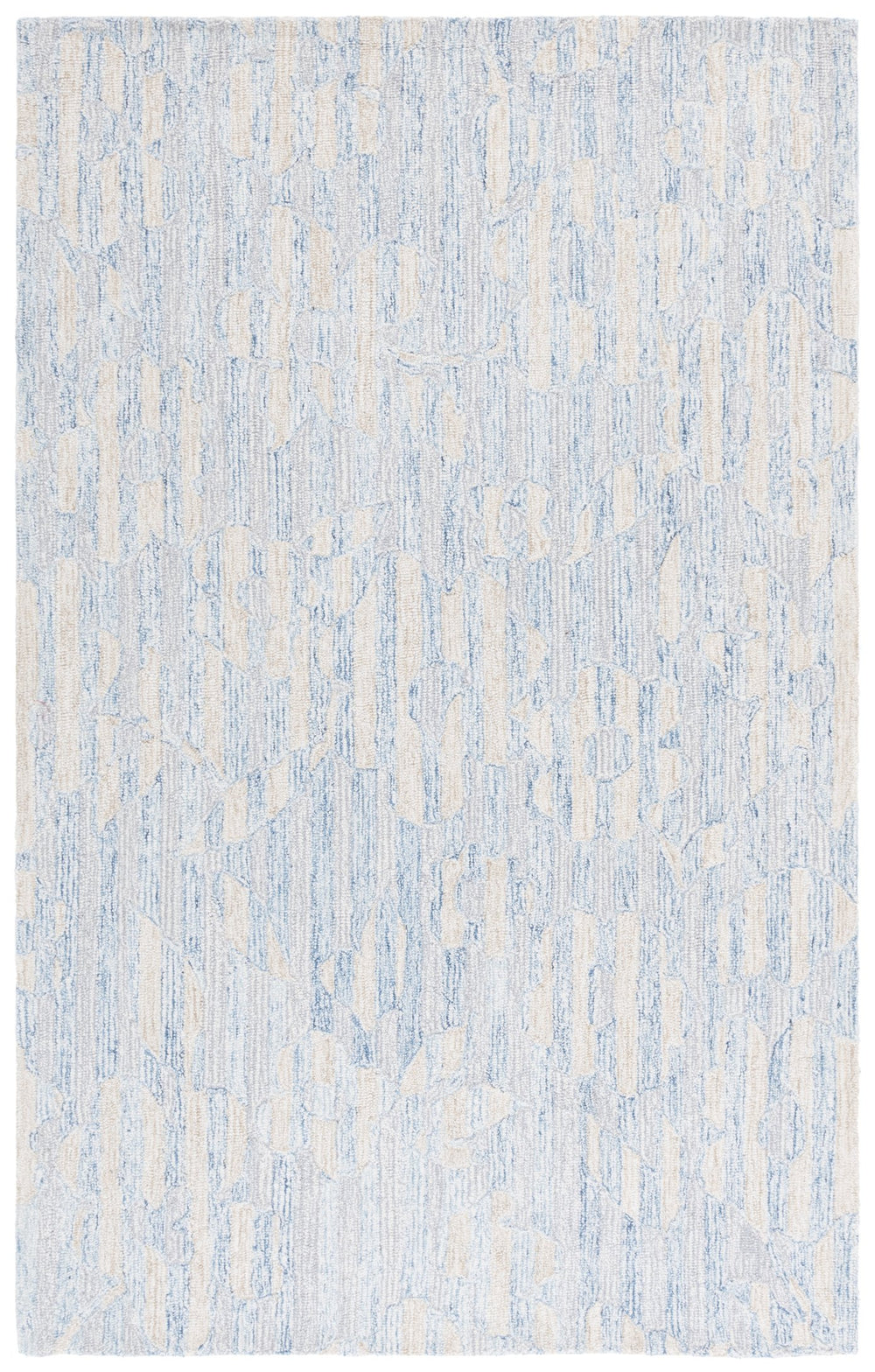 Safavieh Met390m Hand-Tufted Blue Ivory Area Rug, 80% Wool 20% Cotton, Modern Abstract Plush Low-Profile Appeal 5'-0" x 8'-0" MET390M-5