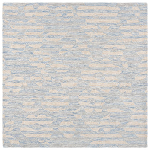 Safavieh Met390m Hand-Tufted Blue And Ivory Area Rug — Modern Wool-Cotton Square, Plush Low-Profile Durability 6'-0" x 6'-0" MET390M-6SQ