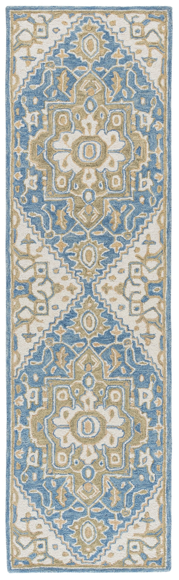 Safavieh Metro Hand‑Tufted Blue Beige Wool Rug 8X10 – Low‑Profile 1/2" Pile, Cozy Natural Fibers, Timeless Style 8'-0" x 10'-0" MET391M-8
