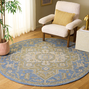 Safavieh Metro Hand‑Tufted Blue Beige Wool Rug 8X10 – Low‑Profile 1/2" Pile, Cozy Natural Fibers, Timeless Style 8'-0" x 10'-0" MET391M-8