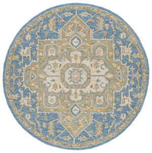 Safavieh Metro Hand‑Tufted Blue Beige Wool Rug 8X10 – Low‑Profile 1/2" Pile, Cozy Natural Fibers, Timeless Style 8'-0" x 10'-0" MET391M-8