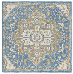 Safavieh Metro Hand‑Tufted Blue Beige Wool Rug 8X10 – Low‑Profile 1/2" Pile, Cozy Natural Fibers, Timeless Style 8'-0" x 10'-0" MET391M-8