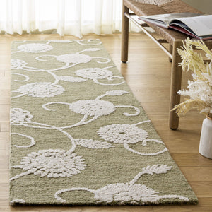 Safavieh Metro Green Ivory Round Area Rug — Hand‑Tufted Wool‑Cotton Floral Design For Cozy, Stylish Rooms 6'-0" x 6'-0" MET392Y-6R