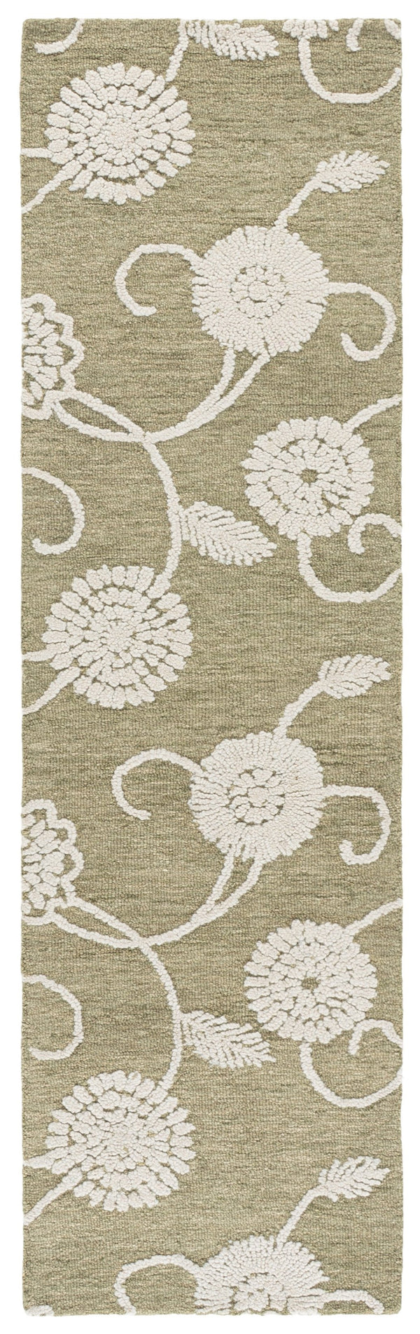 Safavieh Metro Hand‑Tufted Wool‑Cotton Area Rug In Green And Ivory Floral — Soft, Durable, Timeless Charm 9'-0" x 12'-0" MET392Y-9