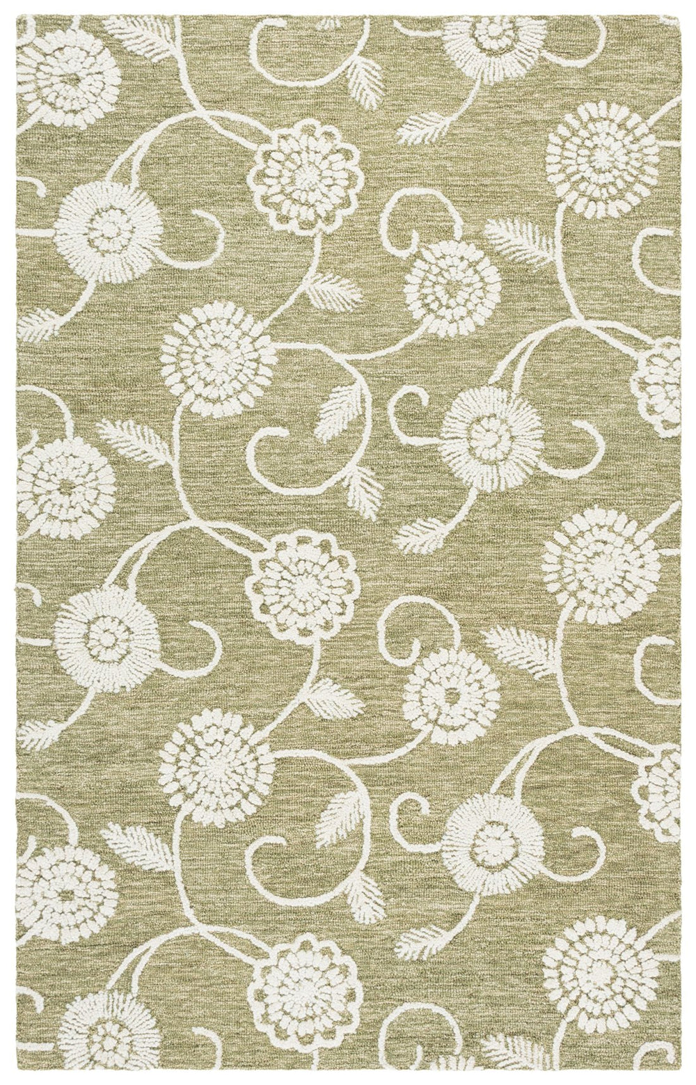 Safavieh Metro Elegant Hand-Tufted Floral Runner In Green & Ivory — Wool-Cotton Blend, Soft Durable Style 2'-3" x 8'-0" MET392Y-28