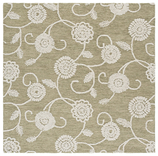 Safavieh Metro Elegant Hand-Tufted Floral Runner In Green & Ivory — Wool-Cotton Blend, Soft Durable Style 2'-3" x 8'-0" MET392Y-28