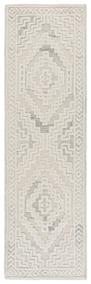 Safavieh Metro Hand-Tufted Round Rug In Light Grey Ivory — Wool-Cotton Blend, Low-Profile, Timeless Elegance 6'-0" x 6'-0" MET394F-6R