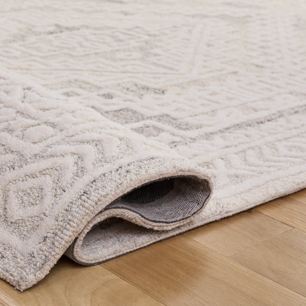 Safavieh Metro Hand-Tufted Light Grey Ivory Rug — Wool-Cotton Blend, Low Pile, Durable Neutral Elegance 6'-0" x 6'-0" MET394F-6SQ
