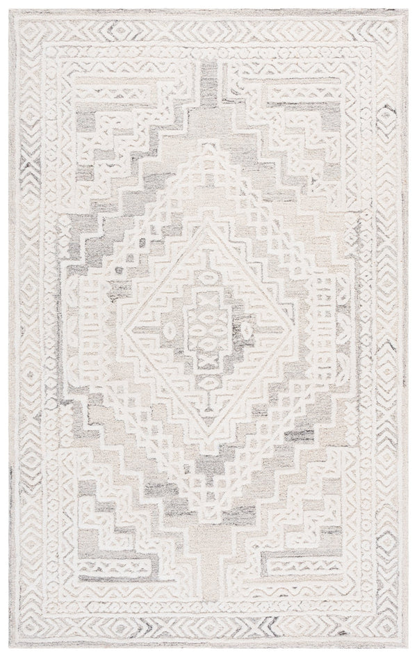 Safavieh Metro Hand-Tufted Light Grey Ivory Wool-Cotton Rug — Low-Profile 5X8 Medium Area Rug For Versatile DéCor 5'-0" x 8'-0" MET394F-5