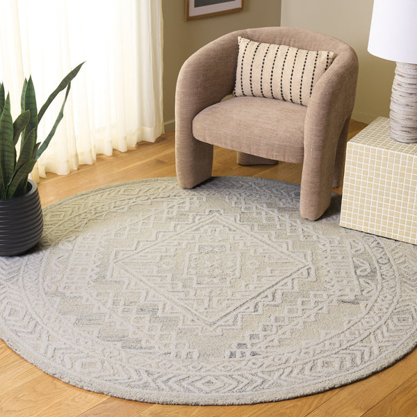 Safavieh Metro Hand-Tufted Light Grey Ivory Runner Rug — Wool-Cotton Blend, Low-Profile Plush For Hallways 2'-3" x 8'-0" MET394F-28