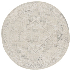 Safavieh Metro Hand-Tufted Light Grey Ivory Area Rug, Low-Pile Wool-Cotton Blend For Modern & Cozy Spaces 4'-0" x 6'-0" MET394F-4
