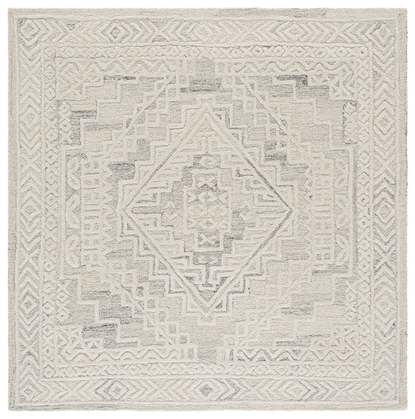 Safavieh Metro Hand-Tufted Light Grey Ivory Runner Rug — Wool-Cotton Blend, Low-Profile Plush For Hallways 2'-3" x 8'-0" MET394F-28