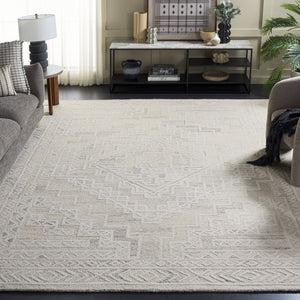 Safavieh Metro Hand-Tufted Light Grey Ivory Rug — Wool-Cotton Blend, Low Pile, Durable Neutral Elegance 6'-0" x 6'-0" MET394F-6SQ