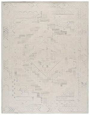 Safavieh Metro Hand-Tufted Round Rug In Light Grey Ivory — Wool-Cotton Blend, Low-Profile, Timeless Elegance 6'-0" x 6'-0" MET394F-6R
