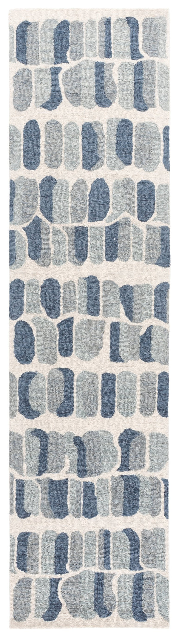 Safavieh Metro Hand-Tufted Blue And Ivory Area Rug, 80% Wool 20% Cotton, Abstract-Modern Calm Centerpiece 6'-0" x 6'-0" MET405M-6SQ