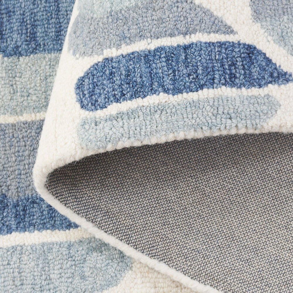 Safavieh Metro Hand-Tufted Blue And Ivory Wool-Cotton Area Rug, Low Pile Modern Minimalist Texture Crafted In India 4'-0" x 6'-0" MET405M-4