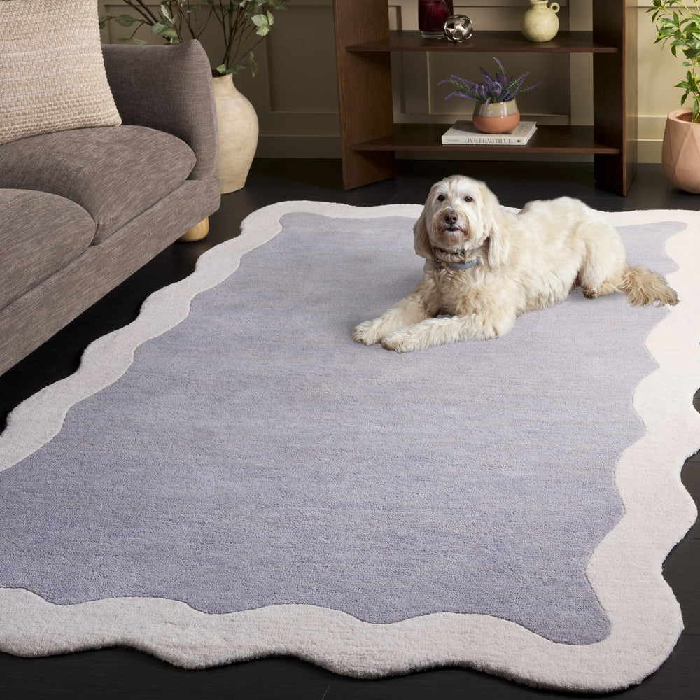 Safavieh Metro Round Grey Ivory Hand-Tufted Wool Rug — Contemporary Minimalist Design, Plush Low-Profile Comfort 6'-0" x 6'-0" MET435F-6R