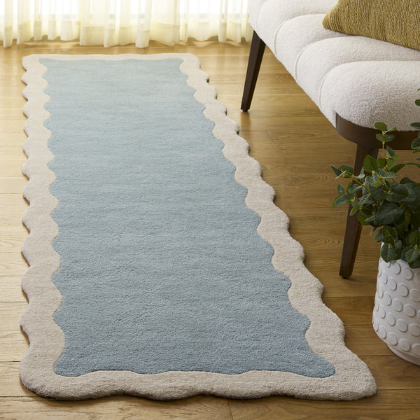 Safavieh Metro Hand-Tufted Blue & Ivory Wool Runner — Low-Profile, Durable Hallway Rug With Modern Flair 2'-3" x 8'-0" MET435M-28