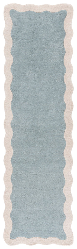 Safavieh Metro Hand-Tufted Blue & Ivory Wool Runner — Low-Profile, Durable Hallway Rug With Modern Flair 2'-3" x 8'-0" MET435M-28