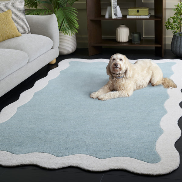 Safavieh Metro Hand-Tufted Blue & Ivory Wool Runner — Low-Profile, Durable Hallway Rug With Modern Flair 2'-3" x 8'-0" MET435M-28