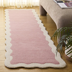 Safavieh Metro Hand-Tufted Wool Runner In Pink Ivory — Low-Profile ½" Pile, Durable Artisanal Hallway Accent 2'-3" x 8'-0" MET435U-28