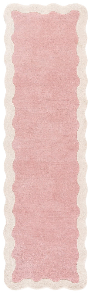 Safavieh Metro Hand-Tufted Wool Runner In Pink Ivory — Low-Profile ½" Pile, Durable Artisanal Hallway Accent 2'-3" x 8'-0" MET435U-28