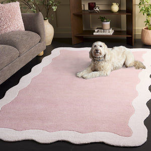 Safavieh Metro Hand-Tufted Wool Runner In Pink Ivory — Low-Profile ½" Pile, Durable Artisanal Hallway Accent 2'-3" x 8'-0" MET435U-28