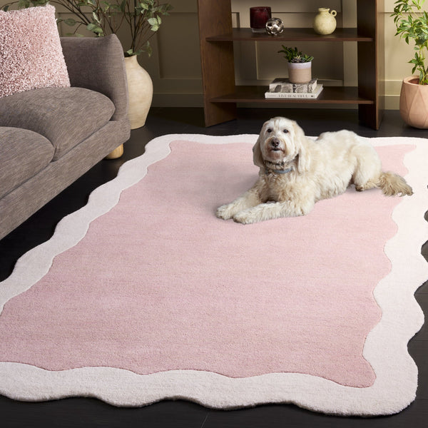 Safavieh Metro Hand-Tufted Wool Runner In Pink Ivory — Low-Profile ½" Pile, Durable Artisanal Hallway Accent 2'-3" x 8'-0" MET435U-28