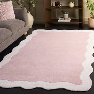Safavieh Metro Hand-Tufted Wool Runner In Pink Ivory — Low-Profile ½" Pile, Durable Artisanal Hallway Accent 2'-3" x 8'-0" MET435U-28