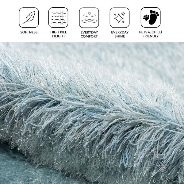 Metro Plush Microfiber Shag Area Rug with Deep Pile Texture for Living Room Comfort