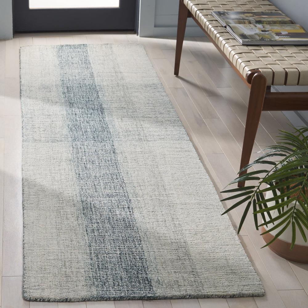 Safavieh Metro Hand-Tufted Grey Blue Geometric Rug, Wool-Cotton Low Profile Accent For Living Room Entryways 3'-0" x 5'-0" MET461F-3
