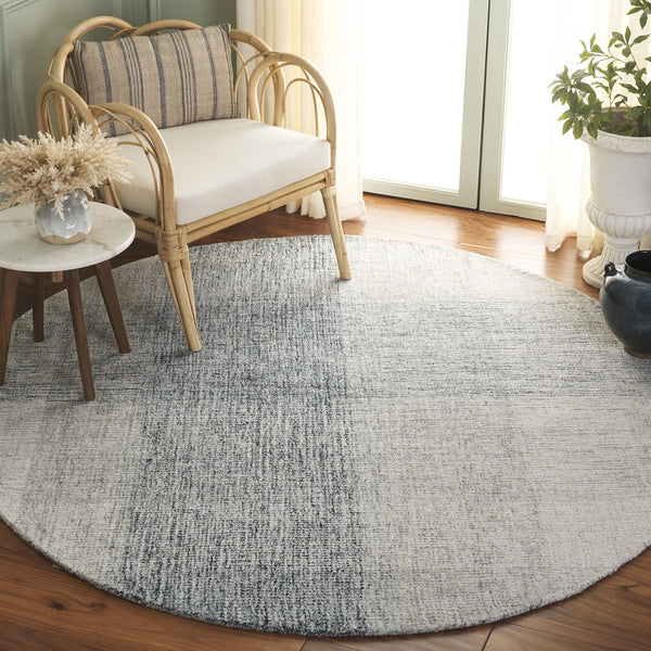 Safavieh Metro Hand-Tufted Grey Blue Geometric Rug, Wool-Cotton Low Profile Accent For Living Room Entryways 3'-0" x 5'-0" MET461F-3