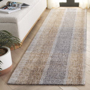 Safavieh Metro Hand-Tufted 5X8 Wool-Cotton Rug In Light Brown And Blue — Geometric Modern Accent For Living Rooms 6'-0" x 9'-0" MET461T-6