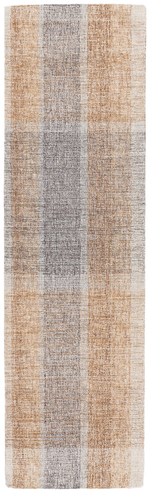 Safavieh Metro Hand-Tufted Light Brown And Blue Geometric Rug, Low Pile Wool-Cotton Blend For Living Rooms 4'-0" x 6'-0" MET461T-4
