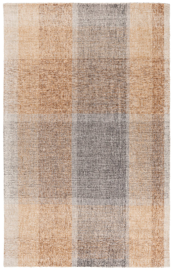 Safavieh Metro Hand-Tufted Light Brown And Blue Geometric Rug, Low Pile Wool-Cotton Blend For Living Rooms 4'-0" x 6'-0" MET461T-4