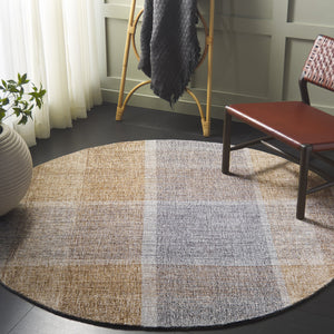 Safavieh Metro Hand-Tufted 5X8 Wool-Cotton Rug In Light Brown And Blue — Geometric Modern Accent For Living Rooms 6'-0" x 9'-0" MET461T-6
