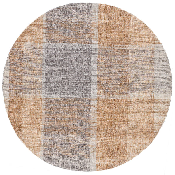 Safavieh Metro Hand-Tufted Light Brown And Blue Geometric Rug, Low Pile Wool-Cotton Blend For Living Rooms 4'-0" x 6'-0" MET461T-4
