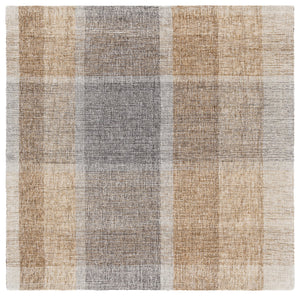 Safavieh Metro Hand-Tufted Light Brown And Blue Geometric Rug — Wool-Cotton Low Pile, Contemporary Accent 3'-0" x 5'-0" MET461T-3