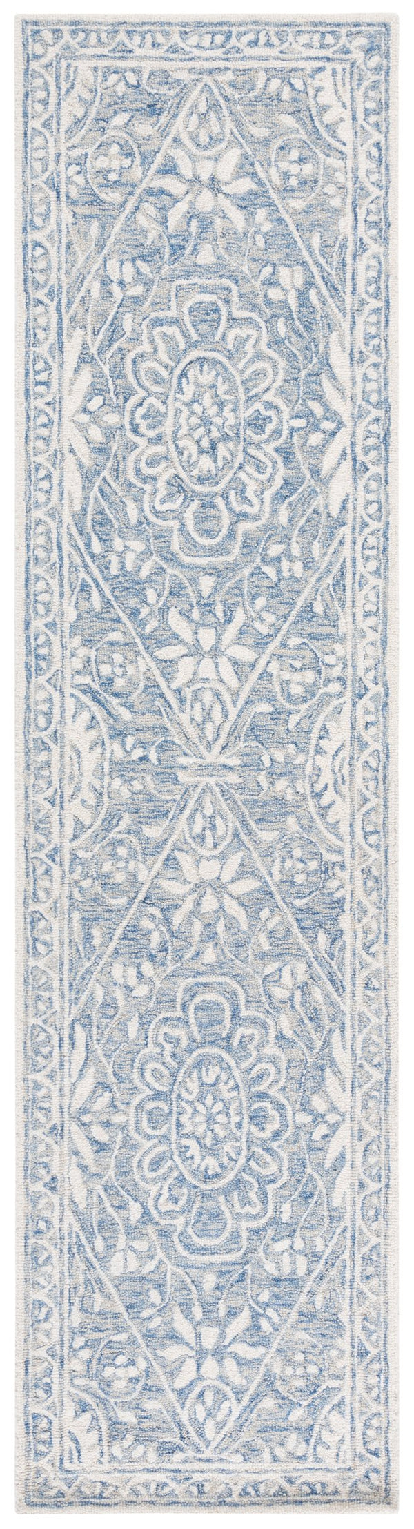 Safavieh Metro Hand-tufted Area Rug - Elegant Transitional Design In Striking Ivory And Navy Colors Blue ,Ivory Wool Pile Met464m-29