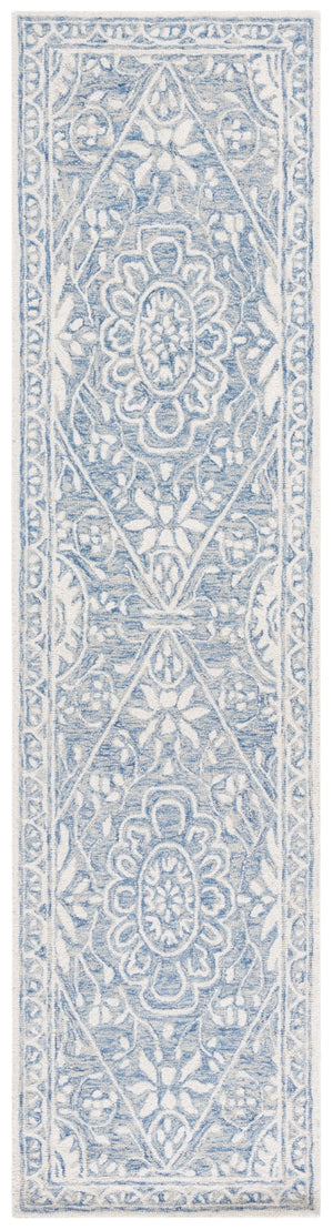 Safavieh Metro Transitional Area Rug In Exquisite Ivory And Navy – Hand Tufted Craftsmanship For Timeless Elegance Blue ,Ivory Wool Pile Met464m-3