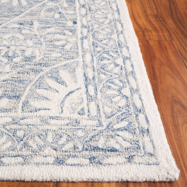 Safavieh Metro Transitional Area Rug In Exquisite Ivory And Navy – Hand Tufted Craftsmanship For Timeless Elegance Blue ,Ivory Wool Pile Met464m-3