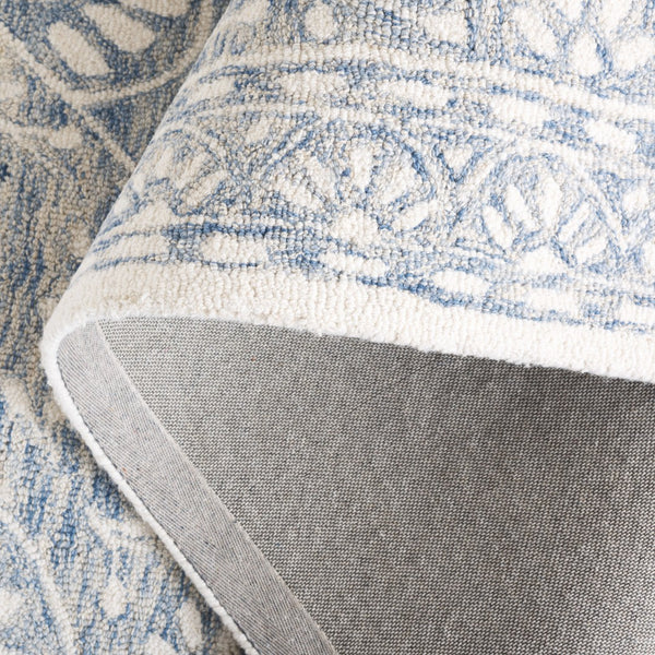 Safavieh Metro Transitional Area Rug In Exquisite Ivory And Navy – Hand Tufted Craftsmanship For Timeless Elegance Blue ,Ivory Wool Pile Met464m-3