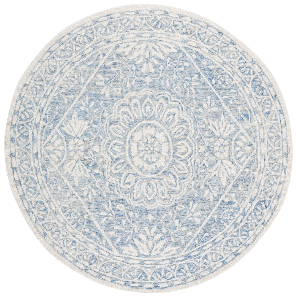 Safavieh Metro Hand-tufted Area Rug - Elegant Transitional Design In Striking Ivory And Navy Colors Blue ,Ivory Wool Pile Met464m-6r